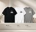 3 Pack Premium Men's Triangle Outline Aib Letter Logo Printed T-Shirt, Pure Cotton Crew Neck Casual Tee Luxury Summer Essential Black White Grey_viptrois.com