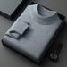 Men's Knitted Sweater, Solid Color, Long Sleeve, High Neck, Casual, Stylish, Versatile, Skin Friendly Sweater_viptrois.com
