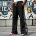 Men's High-Street Paisley Print Joggers - Oversized West Coast Style Hip Hop Trousers With Drawstring Loose Fit Straight Leg For Casual Streetwear_viptrois.com