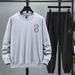 Men's Clothing Sweatshirt Spring And Autumn New Round Neck Enlarged Plus Fat Loose Large Size Casual Pants Sports Suit Trend_viptrois.com
