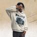 American High Street Style Distressed Oil Painting Print Fleece-lined Autumn And Winter Hooded Sweatshirt, Trendy_viptrois.com