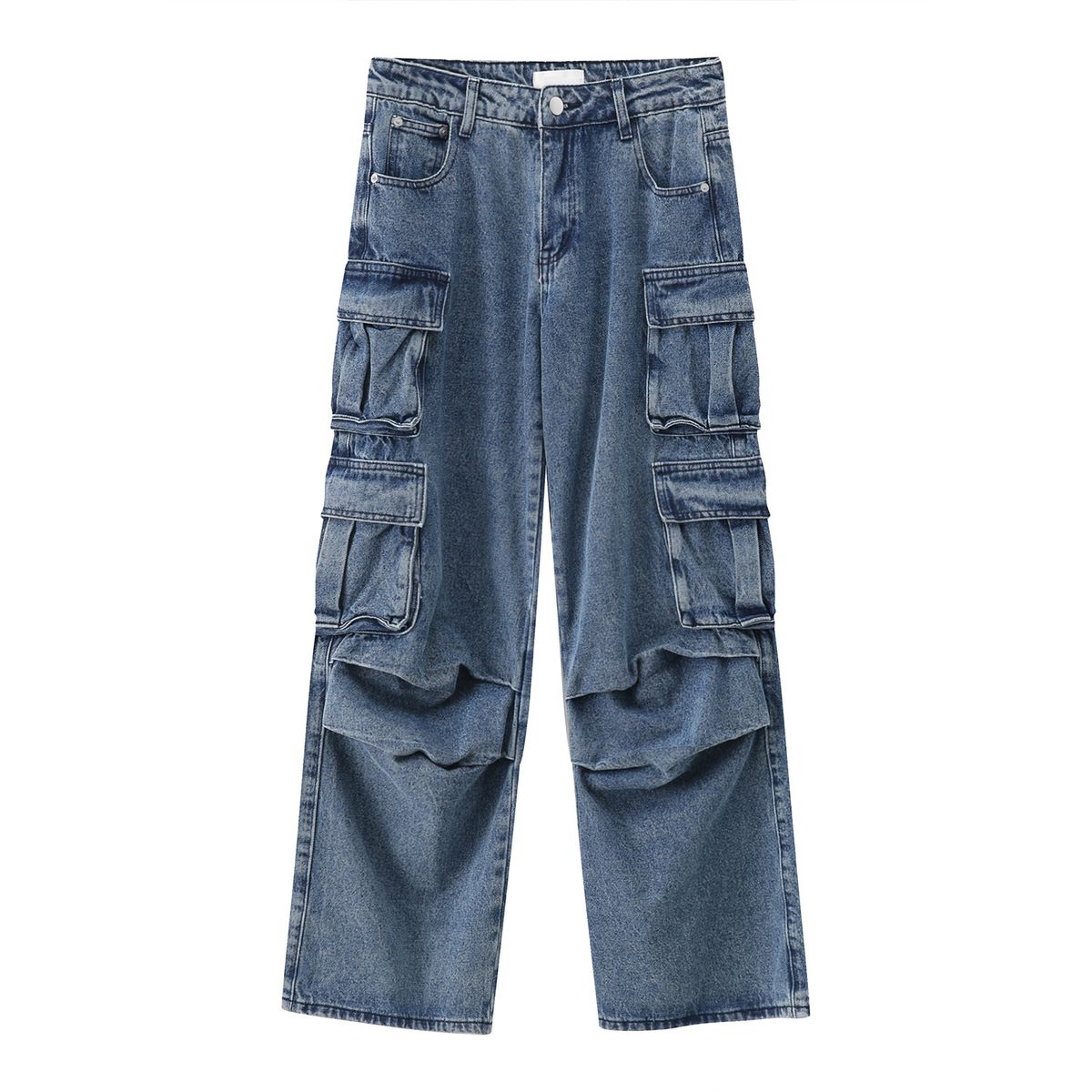 New Work Jeans Men's Blue Washed Mid Rise Jeans_viptrois.com