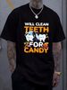 Dentist Dental Assistant Hygienist Halloween Tooth T-Shirt Slightly Women Top Graphic Tees Graphic Designer Clothes Top For Everyday Wear Streetwear Stretched Casual Comfortable Soft Breathable Unisex Female Fashion T-Shirt For Women Casual Stylish_viptrois.com