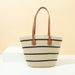 Women's Shoulder Bags Summer Striped Single-shoulder Commuting Straw Woven Bag, Large-capacity Casual And Fashionable Women's Beach Tote Bag_viptrois.com