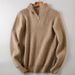 Men’s Japanese-Inspired Half-Zip Knit Sweater – Soft & Breathable Pullover (Beige/Greyish/Camel/Tibetan Blue, M-2XL)_viptrois.com