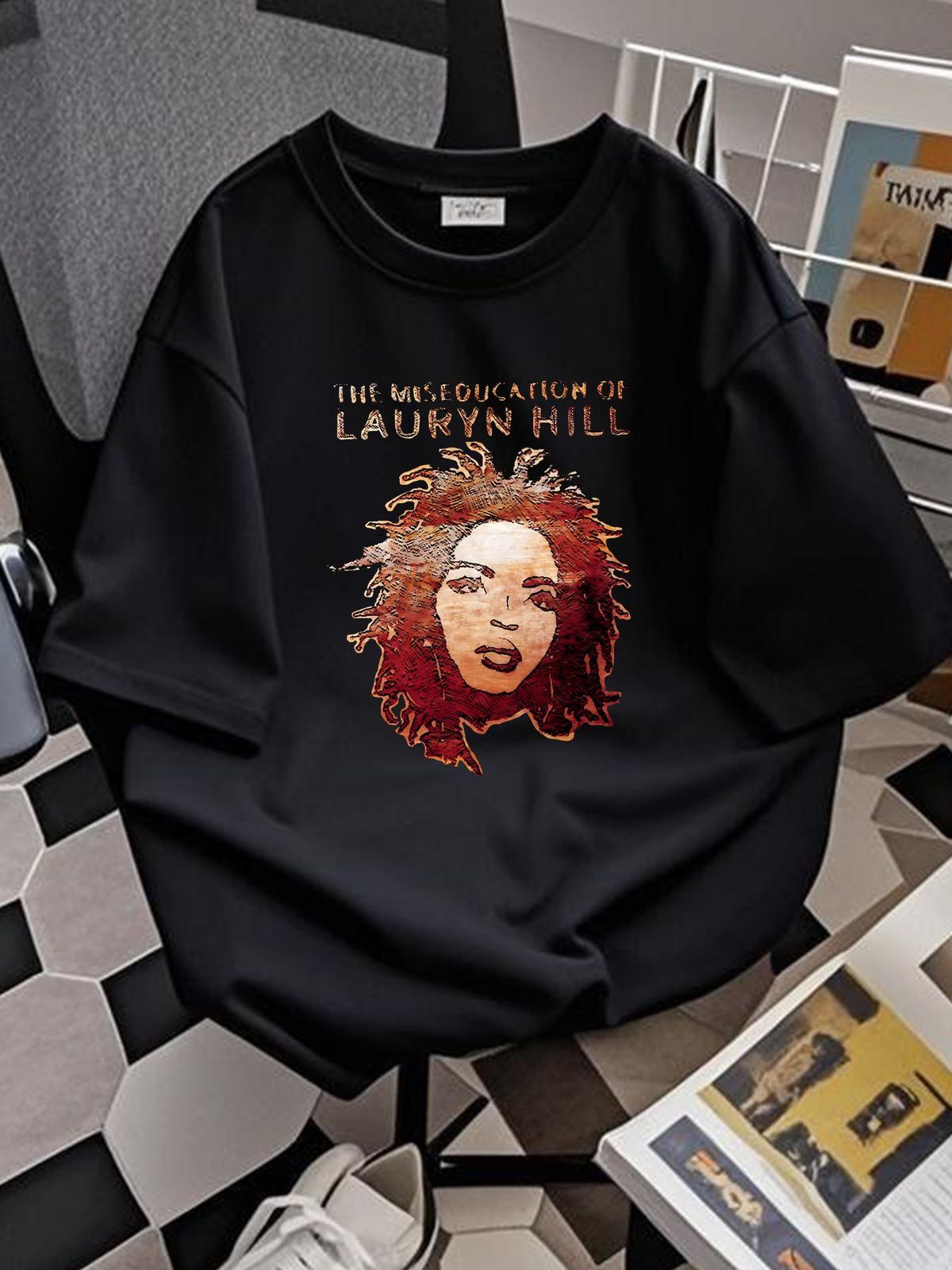 Lauryn Hill Vintage Fugees T Shirt Streetwear Fashion Top For Everyday Wear Soft Summer Slightly Designer Clothes Graphic Breathable Stretched_viptrois.com