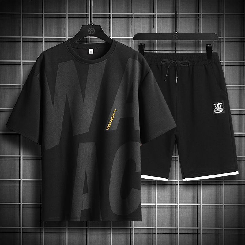 Men's Clothing Men's Summer Suit With Big Letter Prints Loose And Versatile Shorts Casual And Simple Tops For Men_viptrois.com