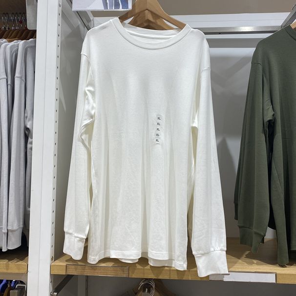 URAZ Men's And Women's Autumn Winter Soft Crew Neck T-Shirt/Casual Long Sleeve Top Cotton Base Shirt 479783_viptrois.com