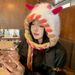 Cute Funn Little Monster Braided Woolen Hat For Children, 2024 Autumn And Winter Warm Knitted Ear Protection Hood_viptrois.com