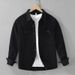 Workwear Solid Color Long Sleeved Shirt Men's Casual Versatile Artistic Loose Top Jacket_viptrois.com