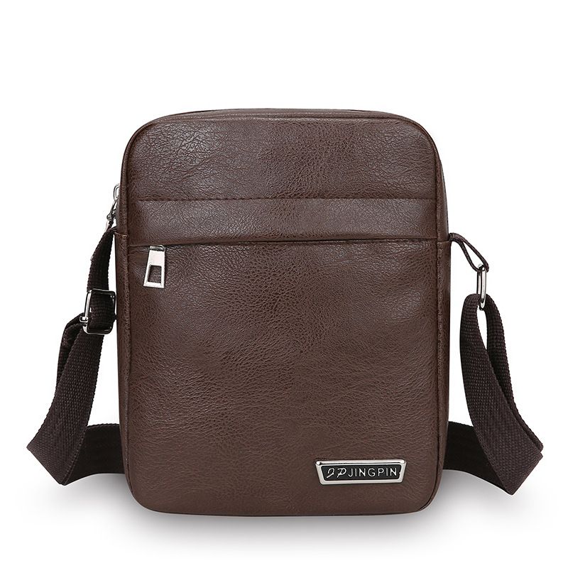 Vintage PU Leather Crossbody Bag For Men - Slim Minimalist Shoulder Bag With Phone Pocket, Lightweight & Durable For Daily Use (Black, Tan, Brown)_viptrois.com