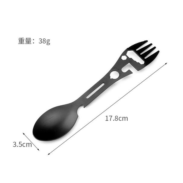 Outdoor Camping Cutlery Multifunctional Folding Spoon Combination Bottle Opener Portable Knife Fork_viptrois.com