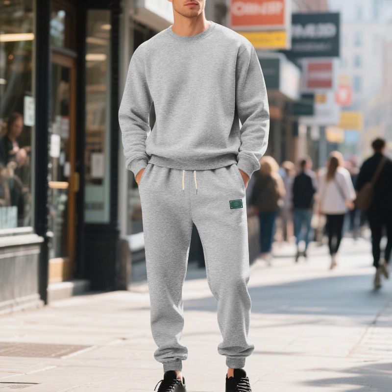 Men's Fleece Hoodie & Jogger Set – Winter Warm Pullover Sweatshirt With Relaxed Fit Pants (S-XXXL, 100% Polyester)_viptrois.com