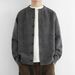 2025 Knitted Cardigan Jacket For Men Cleanfit Sweater Men's Autumn Winter Versatile Lazy Round Neck Knitwear_viptrois.com