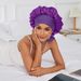 Oversized satin nightcap bow ribbon round hat beauty makeup hat female autumn and winter care headscarf hat_viptrois.com
