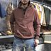 Half-Zip Hooded Men's Sweatshirt Thick Heavyweight Loose Casual Long Sleeve T-Shirt Half-Open Collar Pullover Jacket_viptrois.com