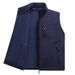 Men's Fleece Vest Winter Warm Reversible Outdoor Casual Jacket With Pockets (Khaki, Black, Gray, Navy, Army Green) - Sizes M To 6XL_viptrois.com