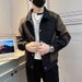 Men's Clothing Men's Stylish Contrast Color Letter Print Jacket - Loose Fit Casual Coat For Spring & Autumn (White/Black, M-3XL)_viptrois.com