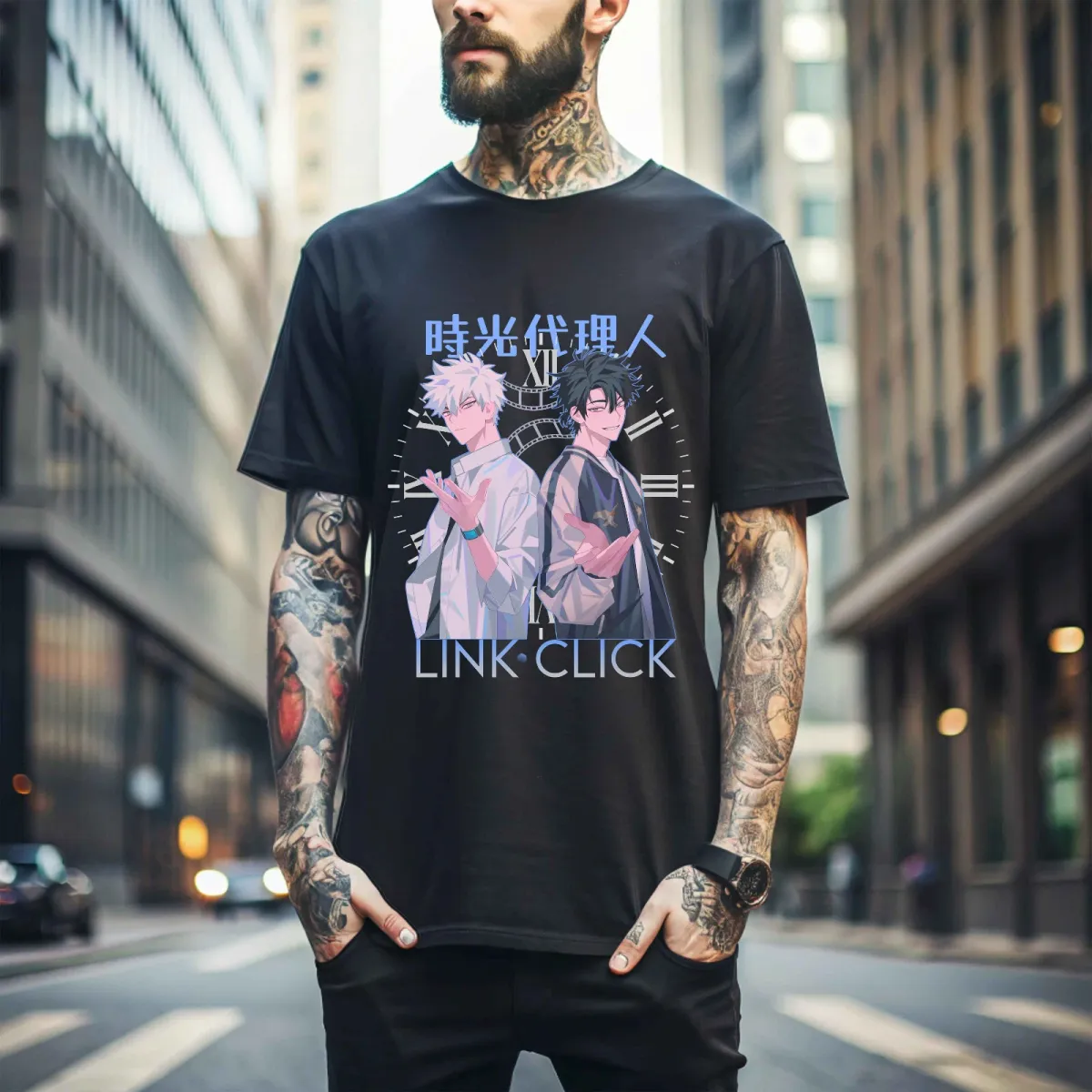 MENS WOMENS Link Click Shiguang Daili Ren Cheng Xiaoshi Lu Guang Short Sleeve T-Shirt Mens Womens Tees Top 337_viptrois.com