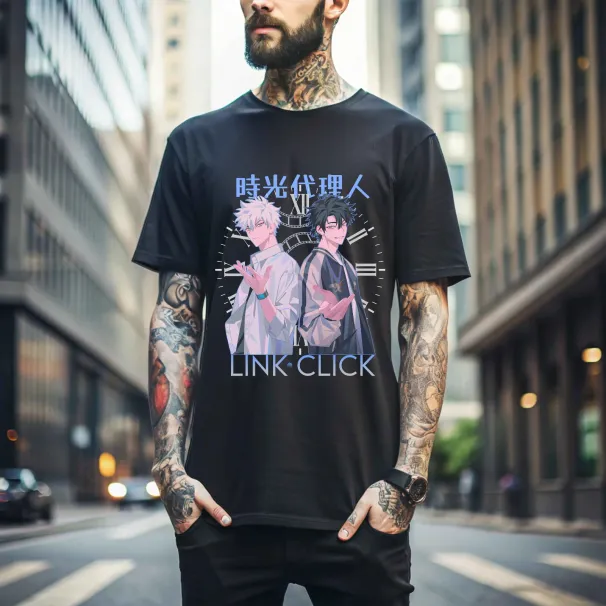 MENS WOMENS Link Click Shiguang Daili Ren Cheng Xiaoshi Lu Guang Short Sleeve T-Shirt Mens Womens Tees Top 337_viptrois.com