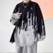 Men's Retro Knit Sweater – Oversized Casual Pullover With Tie-Dye Pattern (M-2XL, Black/Purple)_viptrois.com