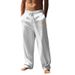 Men's Clothing Men's Lace Up Beach Breathable Cotton And Linen Loose Casual Sports Trousers Men_viptrois.com