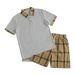 Men's Color Block Polo & Shorts Set - Breathable Summer Outfit For Gym & Travel (Grey/Orange/Navy/Beige/Black/White) - S-Xxxl_viptrois.com