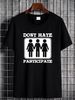 DON'T HATE PARTICIPATE Threesome Funny Sex - Mens Cotton T-Shirt Versatile Summer Top For Everyday Wear Unisex Stretched Casual Breathable_viptrois.com