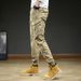 Men's Clothing Multi Pocket Classic Multi-Pocket Drawstring Cargo Pants - Stretchable Cotton Workwear In Grey, Khaki, Black, Army Green_viptrois.com