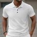 Men's Heavyweight Jacquard Polo Shirt - Solid Color Lapel Design (Summer Outdoor & Casual Wear)_viptrois.com