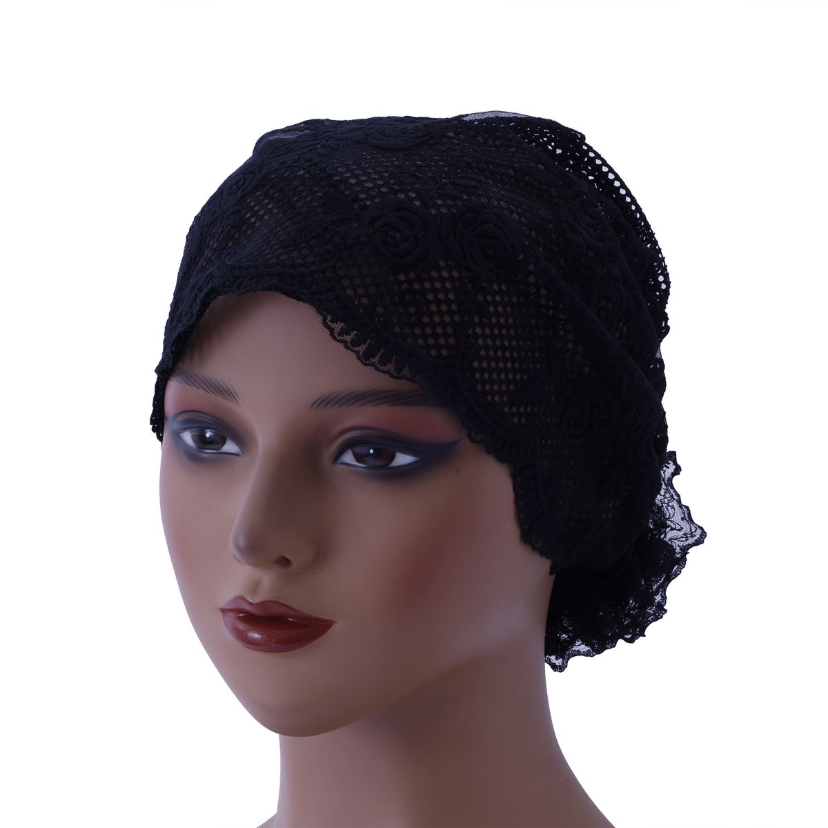 Lace-Embroidered Summer Bun Hat – Fashionable Headscarf With Adjustable Hair Wrap (New Design)_viptrois.com