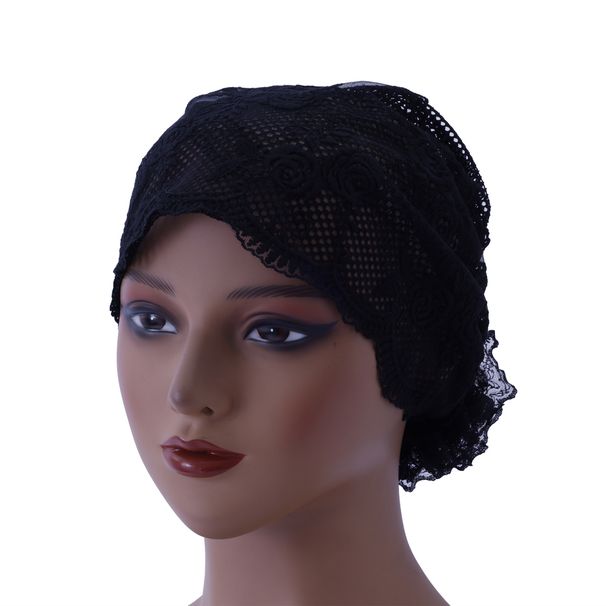 Lace-Embroidered Summer Bun Hat – Fashionable Headscarf With Adjustable Hair Wrap (New Design)_viptrois.com