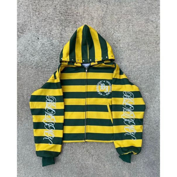Men's Clothing Street Style American Trend Zipper Cardigan Sweater Jacket Unisex Casual Loose European And American Tops Punk_viptrois.com