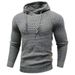 Men's Jacquard Knit Hoodie | Slim-Fit Pullover With Breathable Poly-Cotton Blend | Autumn Athleisure Essential (Army Green, Black, Heather )_viptrois.com