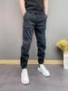 Men's Black Jogger Pants European Style Loose Fit Casual Trousers Korean Style Spring Autumn Versatile Cool Loose Bottoms_viptrois.com