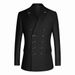 men's suit professional business casual suit foreign trade fashion double row dark blue black gray slim suit_viptrois.com