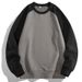Year Round Spot 2025 Autumn New Men's Fashion Trend Raglan Sleeve Round Neck Color Matching Large Size Sweatshirt Bottoming Shirt_viptrois.com