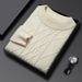 Autumn Winter New Thickened Long Sleeve Men's Half Tuleneck Knitted Fashion Jacquard Casual Versatile Sweater Base_viptrois.com
