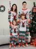 Christmas Santa Deer Snowflake letter striped Christmas family dress printed homewear_viptrois.com
