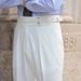 Men's Clothing Casual Italian Retro High Waist Pants Men's Casual Straight Naples British Business Paris Buckle White Long Trousers_viptrois.com