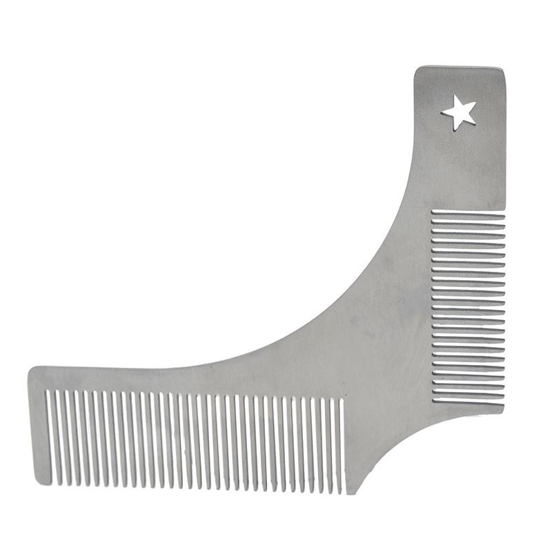 Stainless Steel Men's beard Comb Beard Care Beard Styling Comb Styling Template ruler Comb_viptrois.com