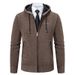 Men's Clothing Men's Fleece-Lined Hooded Sweater - Winter Knit Jacket (Black/Charcoal/Navy/Brown/Light Grey, M-3XL)_viptrois.com