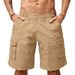 Men's Solid Color Loose Fit Summer Casual Shorts With Multiple Pockets Workwear Sports Five Point_viptrois.com