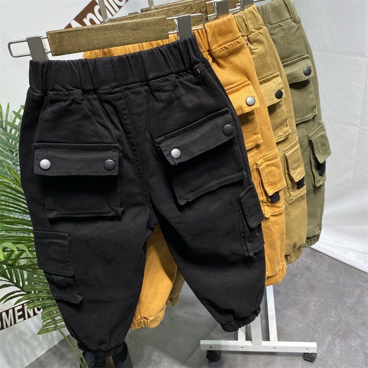 Mother&Kids Boys' Cargo Pants Children's Casual Cargo Pants For Young Children_viptrois.com