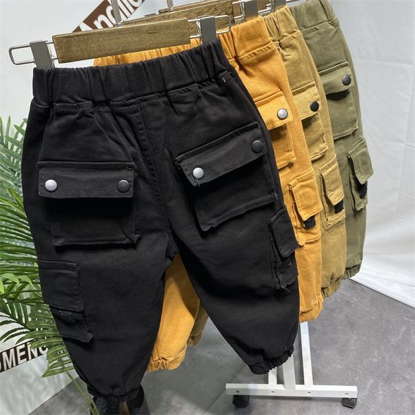 Mother&Kids Boys' Cargo Pants Children's Casual Cargo Pants For Young Children_viptrois.com