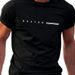 Men's Summer Casual Fashion Short Sleeve T Shirt, American Simple Paris/BOSTON Striped Print Crew Neck T Shirt_viptrois.com