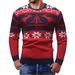 Men's Halloween Sweater Slim Fit Pullover Knitted Warm Autumn Christmas Deer Print Casual Top Trendy Fashion_viptrois.com