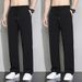 Men's Clothing Men's Ice Silk Casual Pants, New Summer Style, Straight Leg Sweatpants, Trendy Loose Sports Pants_viptrois.com