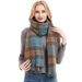 Unisex Retro mesh red blue plaid scarf women's shawl_viptrois.com