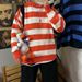 Loom Thick 2024 Autumn Winter New Youth Round Neck Color Block Men's Knitted Sweater Top Base Shirt_viptrois.com